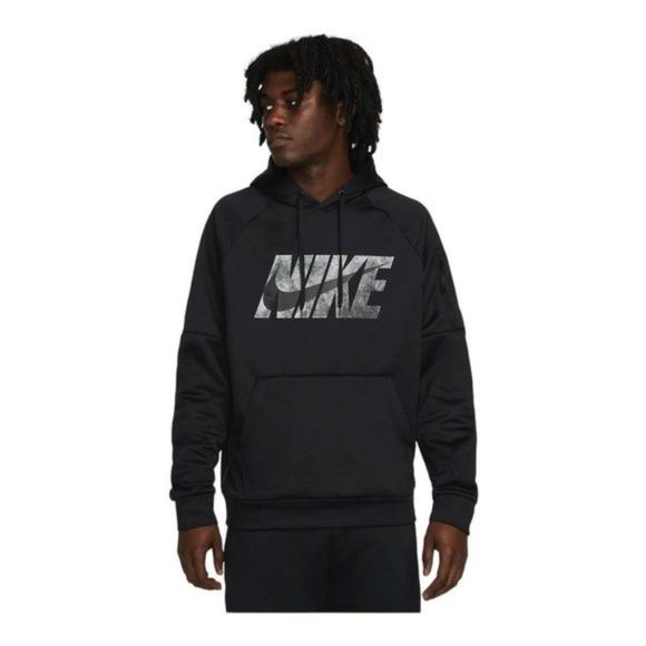 Nike Other - NIKE MEN'S Black Logo Therma Fit Pullover Long Sleeve Hoodie US XL